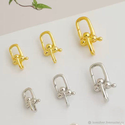 ЗАМОК Tiffany like Карабин Сильвер 3 Цвета 2 Размера