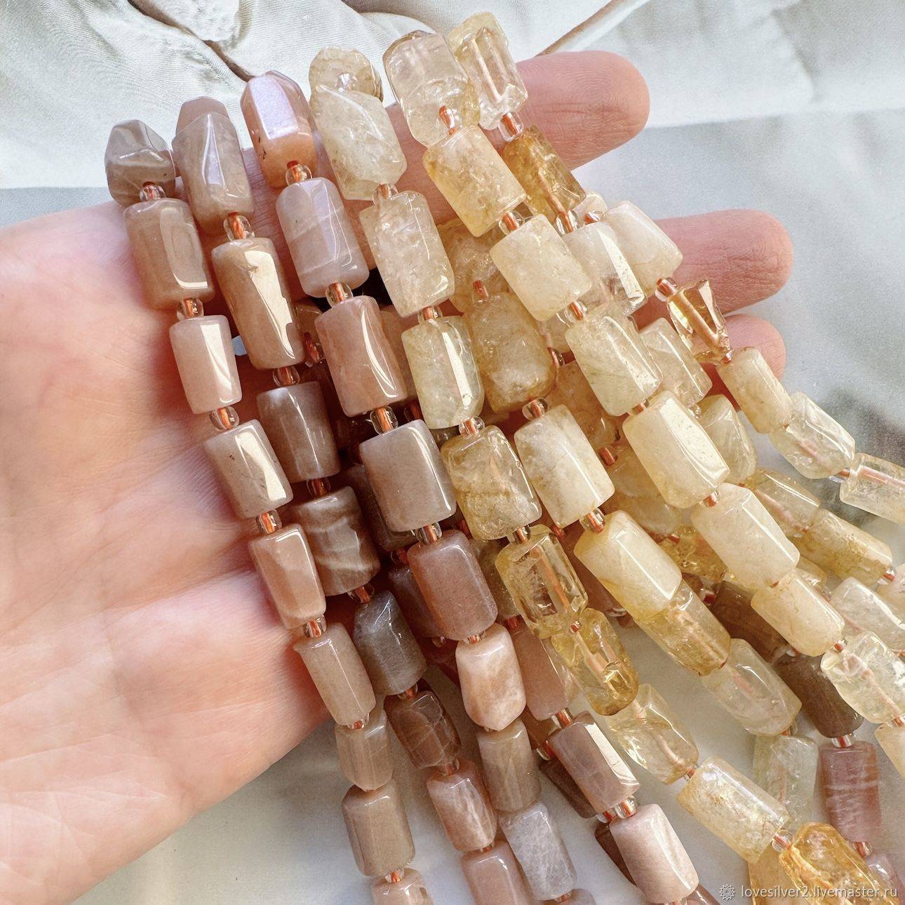 КАМНИ Натуральные Нить 18см Трубочки граненые 10х7мм