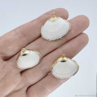 ПОДВЕСКА Кулон Ракушка Латунь Позолота 14К