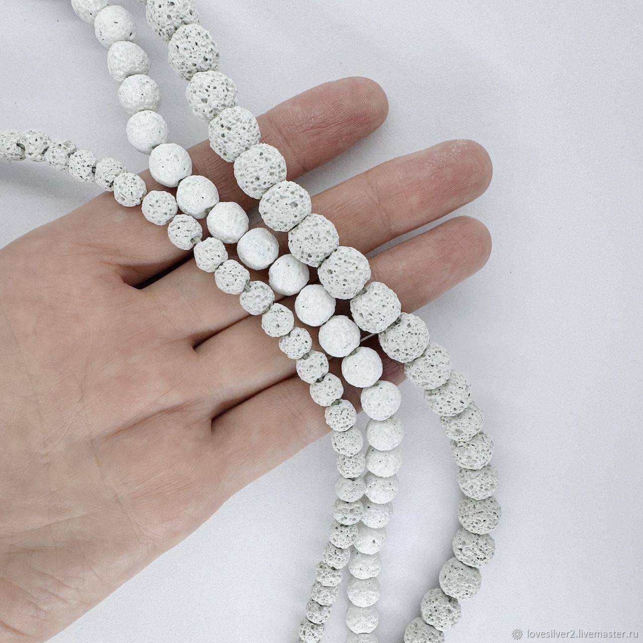 ЛАВА серая Нить 39см Шар фактурный 6, 8, 10мм