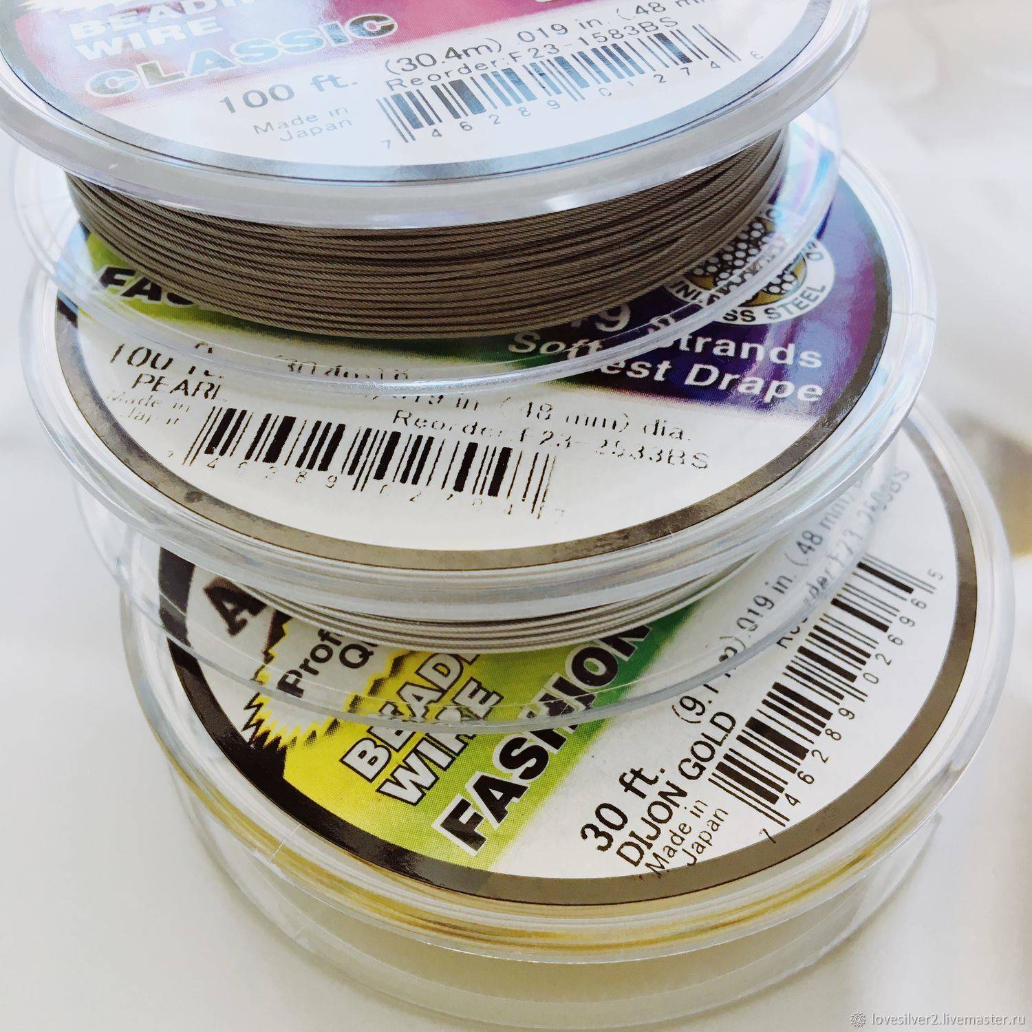 ТРОСИК Accu-flex 50см 0.48мм ювелирный 49-жильный 3 Цвета