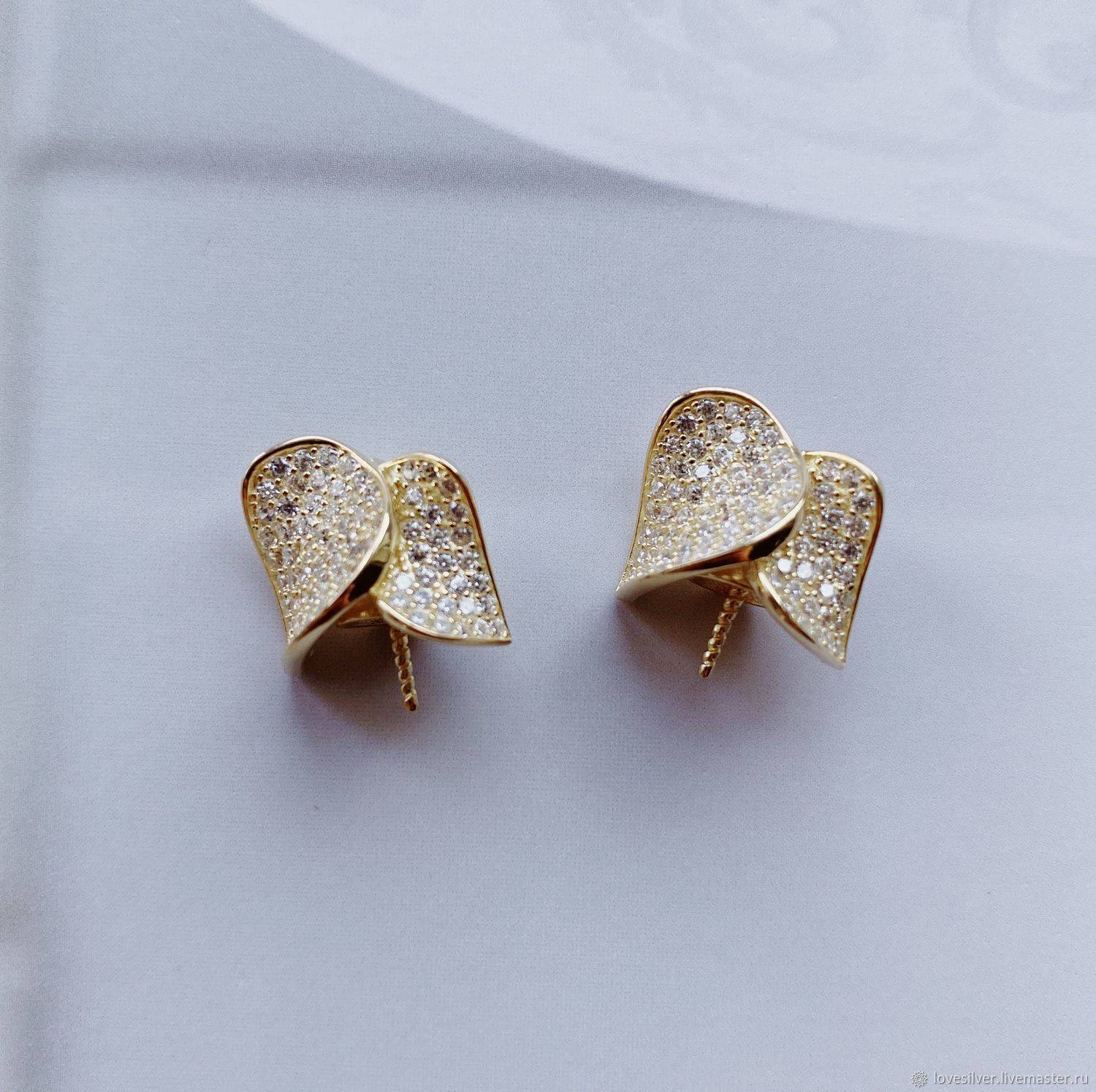 БЕЙЛ Для вклейки Mikimoto like Сильвер Позолота Корея